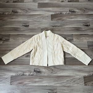 Anthropologie Dolan String Embroidered Jacket in Cream XS